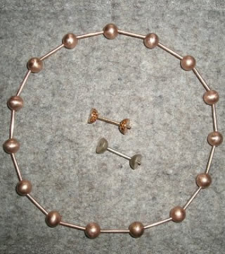 WSTNR20119: Rose Gold 750 with two connecting pieces - Mandarin Garnet and Palladium White Gold 750